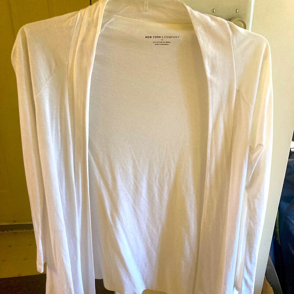 White Open Cardigan